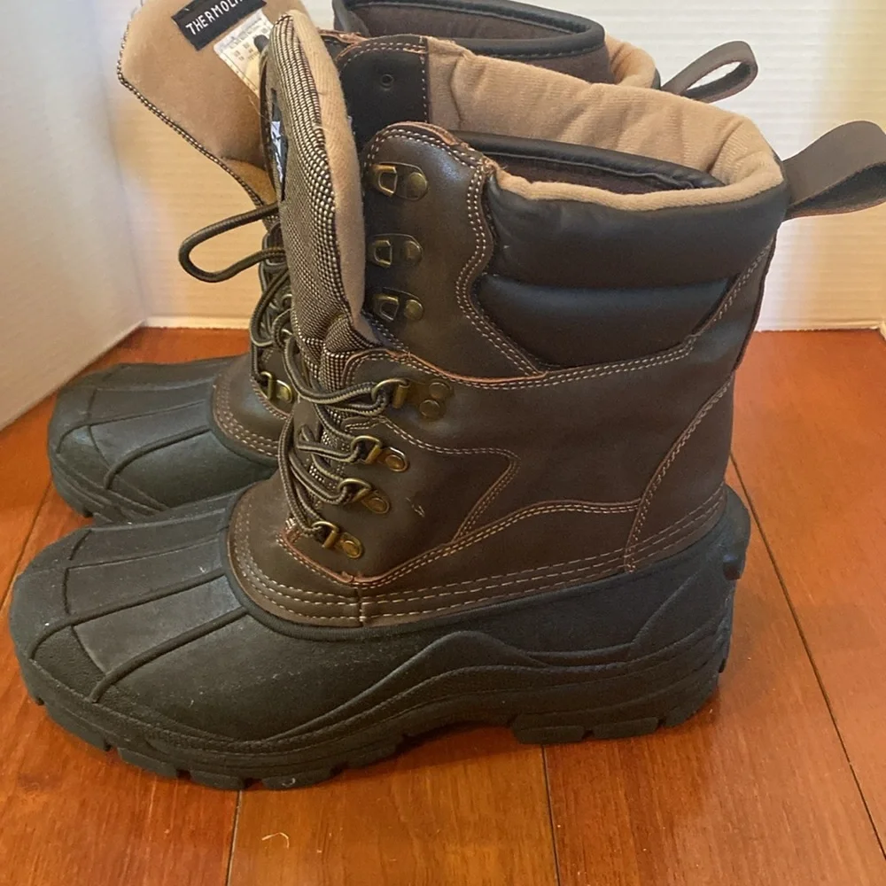 Northwest Territory Kingsley Thermolite Brown Rain & Snow Boots insulated sz 10
